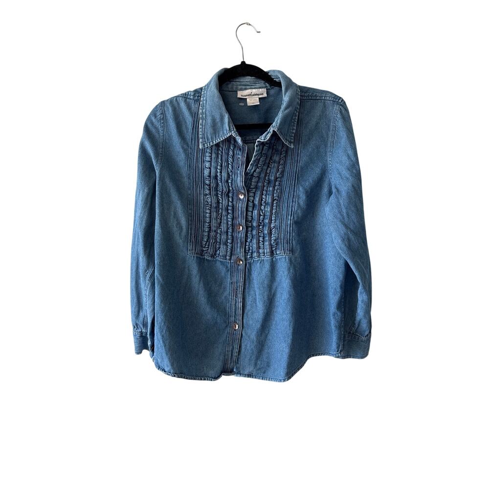 Vintage Serengeti Catalog Chambray Denim Top Western Cottagecore